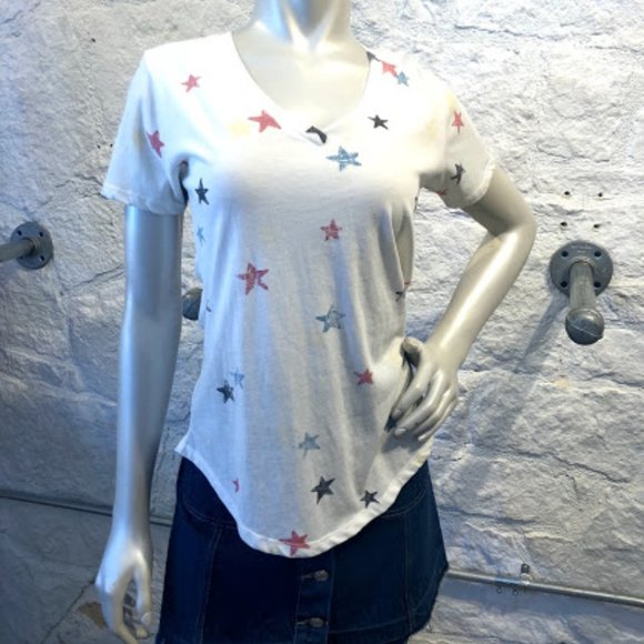 Z Supply Distressed Star Tee WHITE - Picture 1 of 3